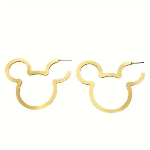 GOLD Outlined Disney MICKEY MOUSE Open-Ear Earrings - Picture 3 of 5